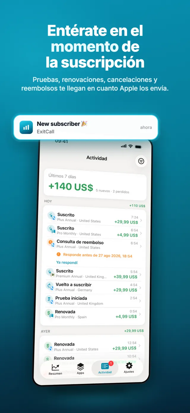Entérate en el momento de la suscripción
